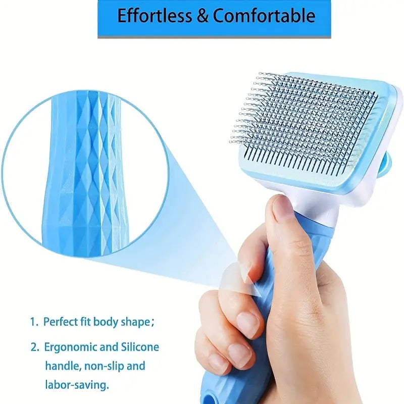 Loose hair removal and grooming brush